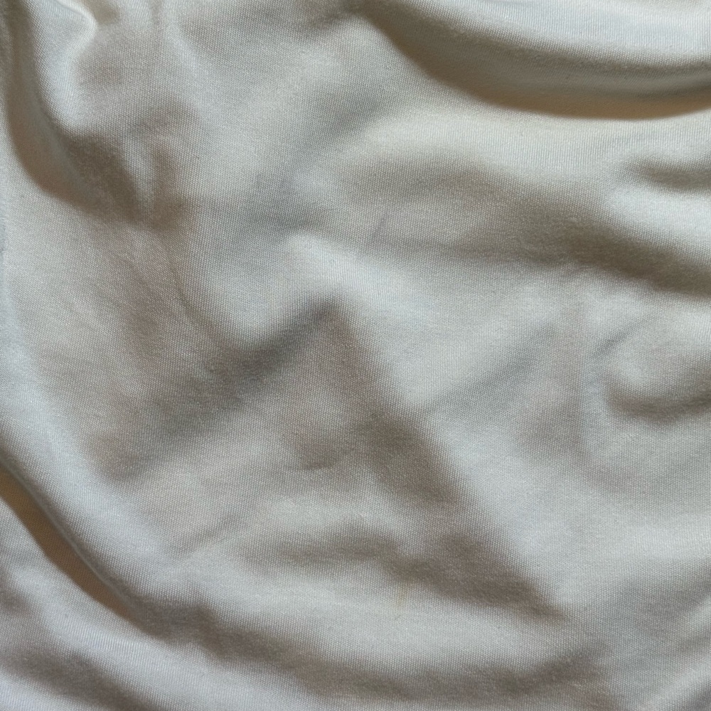 Aritzia Cream Asymmetrical Ruched Dress #602 - Picture 7 of 7